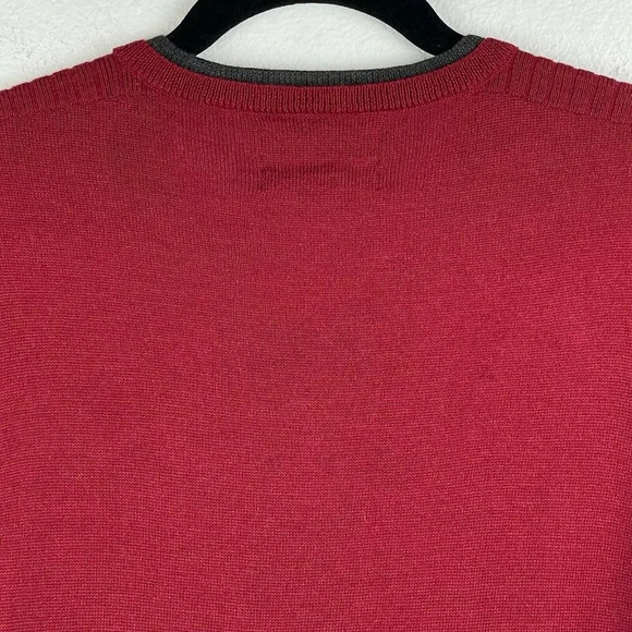 INC International Concepts Sweater Men's Sz S Pullover V-Neck Merino Wool Red - Picture 5 of 8